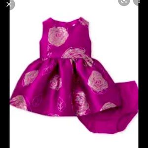 Mommy & Me Metallic Fuchsia Dress Infant Sz 3-6m